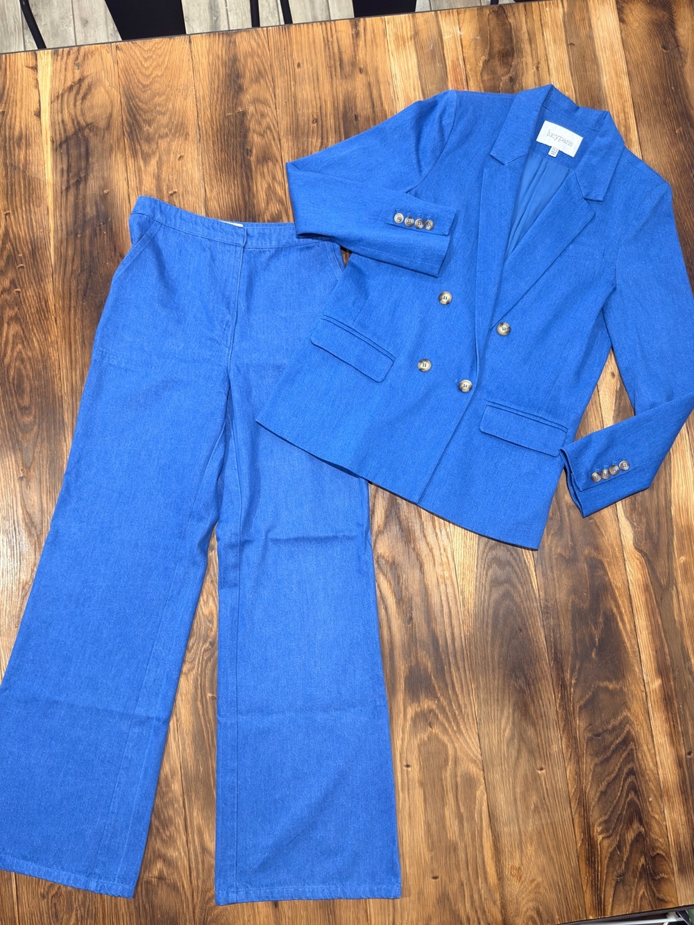 Lucy Paris Cobalt Blue Wide-Leg Pants with Matching Blazer